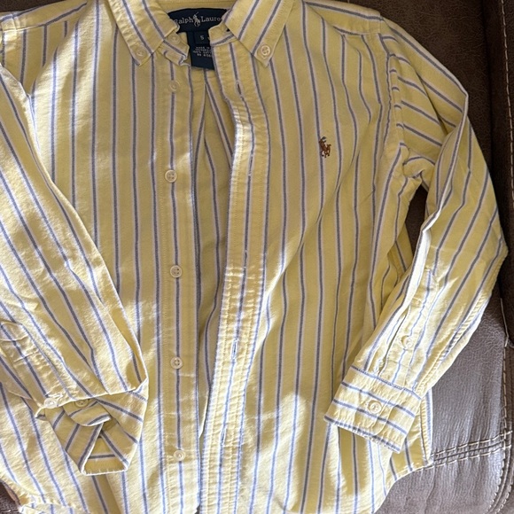 Ralph Lauren Yellow Striped Boys size 5 Shirt - Picture 4 of 5